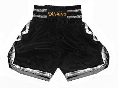 Pantaloncini boxe , pantaloncini da boxe : KNBSH-201-Nero-Argento